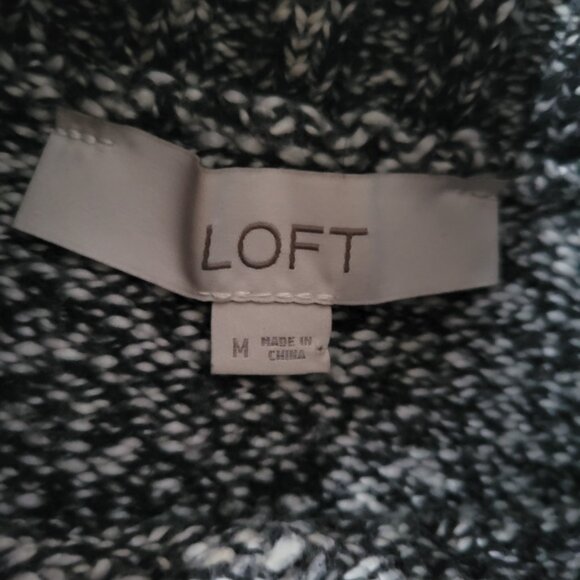 Loft Polar Bear Mock Neck Knit Pullover Sweater, Women’s M, Gray, Long Sleeve - Picture 5 of 8